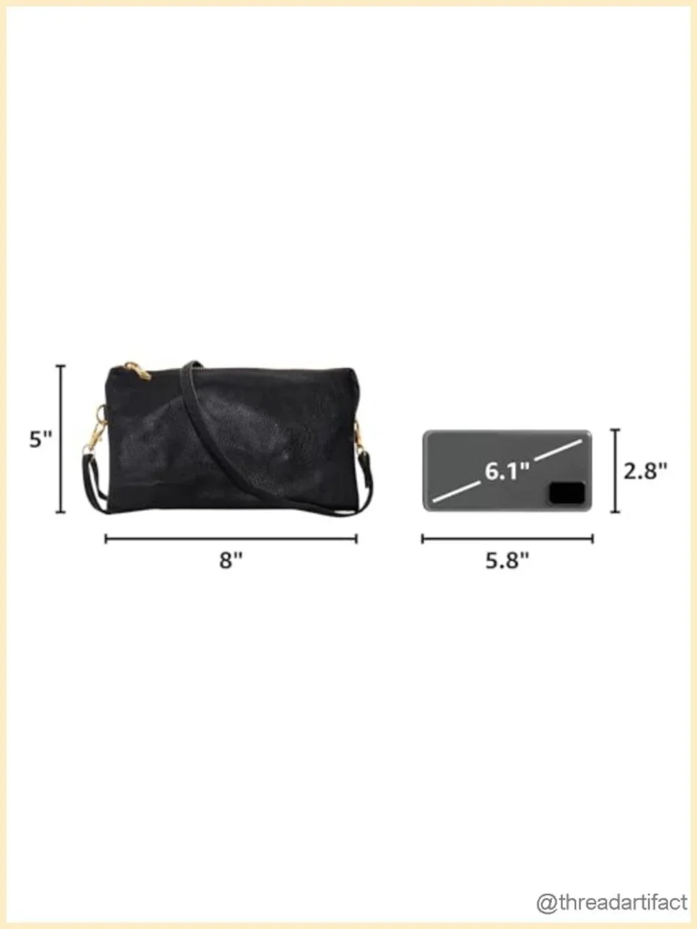 Vegan Leather Convertible Crossbody Wristlet Purse with Detachable Straps